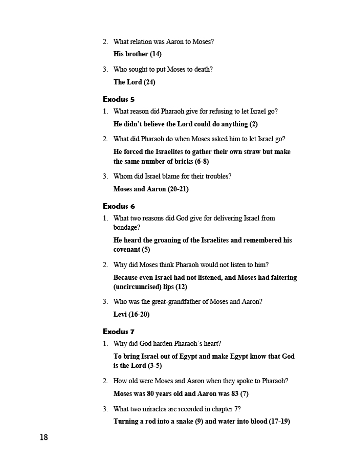 Old Testament Questions & Answers (Teacher Edition) – Kachelman ...